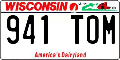 WI license plate 941TOM