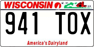 WI license plate 941TOX