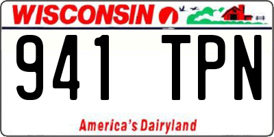 WI license plate 941TPN