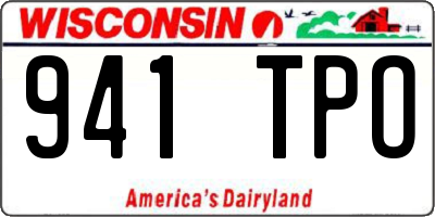 WI license plate 941TPO