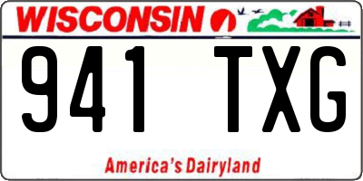 WI license plate 941TXG