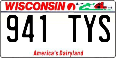 WI license plate 941TYS
