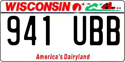 WI license plate 941UBB