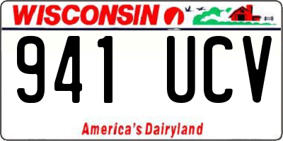 WI license plate 941UCV