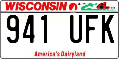 WI license plate 941UFK