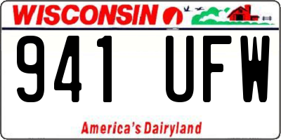 WI license plate 941UFW
