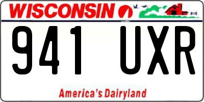 WI license plate 941UXR