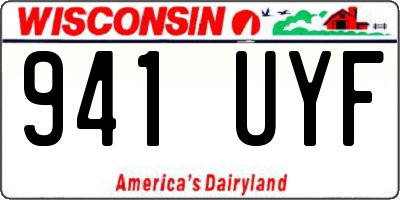 WI license plate 941UYF