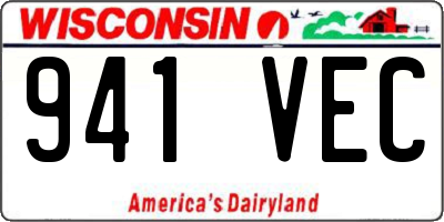 WI license plate 941VEC