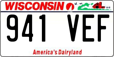 WI license plate 941VEF