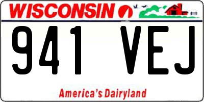 WI license plate 941VEJ