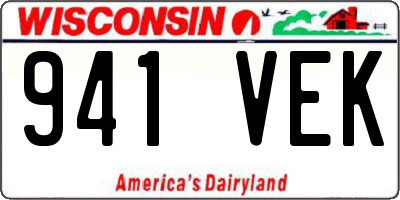 WI license plate 941VEK
