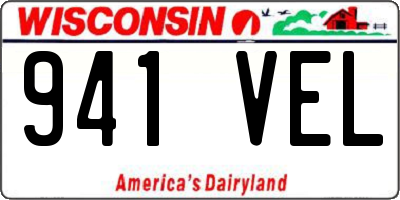 WI license plate 941VEL