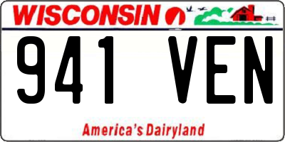 WI license plate 941VEN