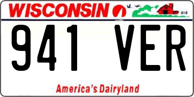 WI license plate 941VER