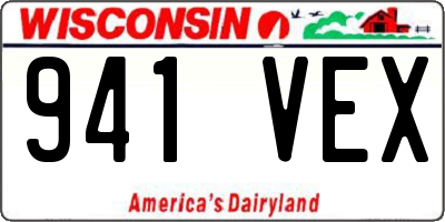WI license plate 941VEX