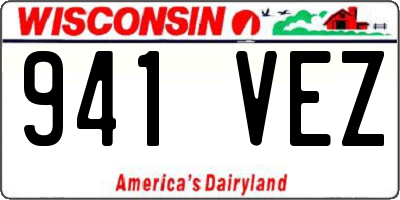 WI license plate 941VEZ