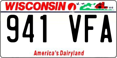 WI license plate 941VFA