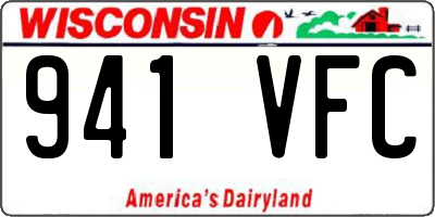 WI license plate 941VFC