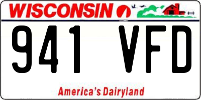 WI license plate 941VFD