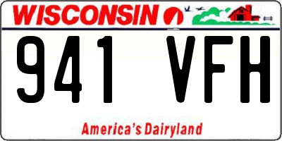 WI license plate 941VFH