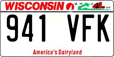 WI license plate 941VFK