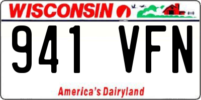 WI license plate 941VFN