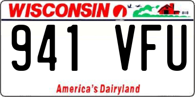WI license plate 941VFU