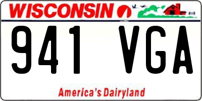 WI license plate 941VGA