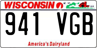 WI license plate 941VGB
