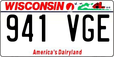 WI license plate 941VGE
