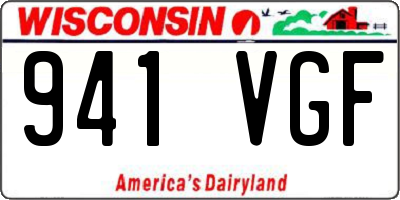 WI license plate 941VGF