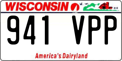 WI license plate 941VPP