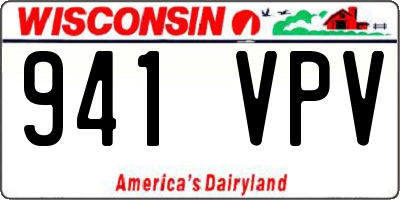 WI license plate 941VPV