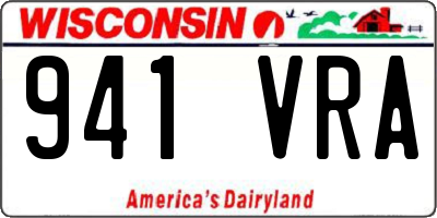 WI license plate 941VRA
