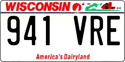 WI license plate 941VRE
