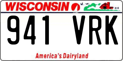 WI license plate 941VRK