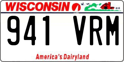 WI license plate 941VRM