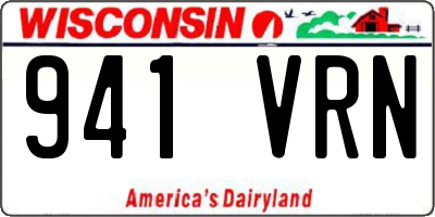 WI license plate 941VRN
