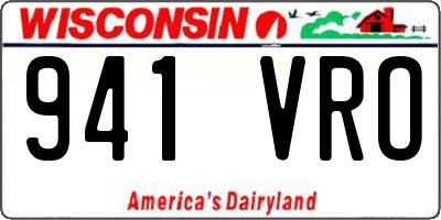 WI license plate 941VRO