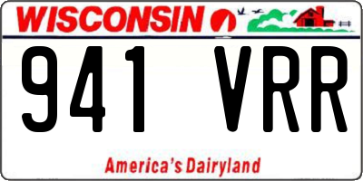 WI license plate 941VRR