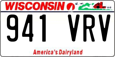 WI license plate 941VRV