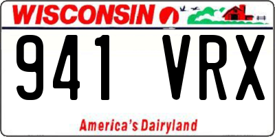 WI license plate 941VRX