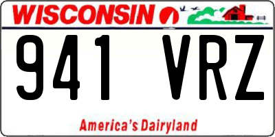 WI license plate 941VRZ
