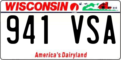 WI license plate 941VSA