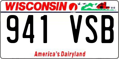 WI license plate 941VSB