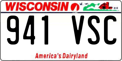 WI license plate 941VSC