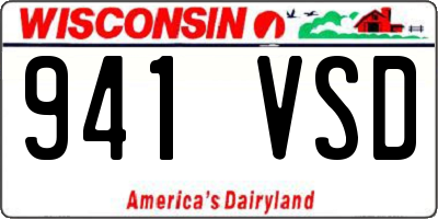WI license plate 941VSD