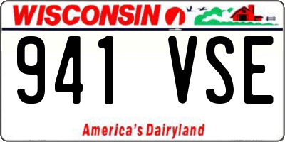 WI license plate 941VSE