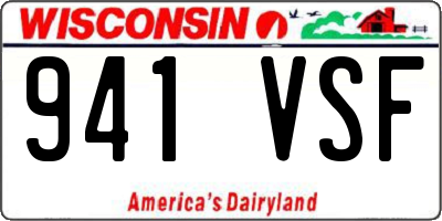 WI license plate 941VSF